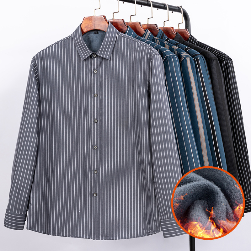 Camisa de invierno gruesa de terciopelo para hombre